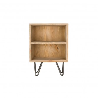Bedside table GARANCE, 2 shelves in solid wood