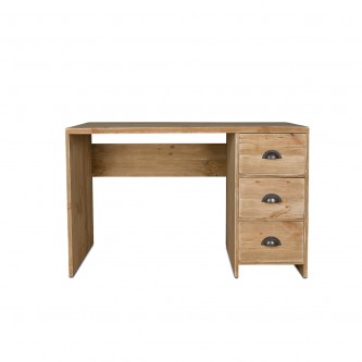 THEOPHILE desk, 3 drawers in solid wood